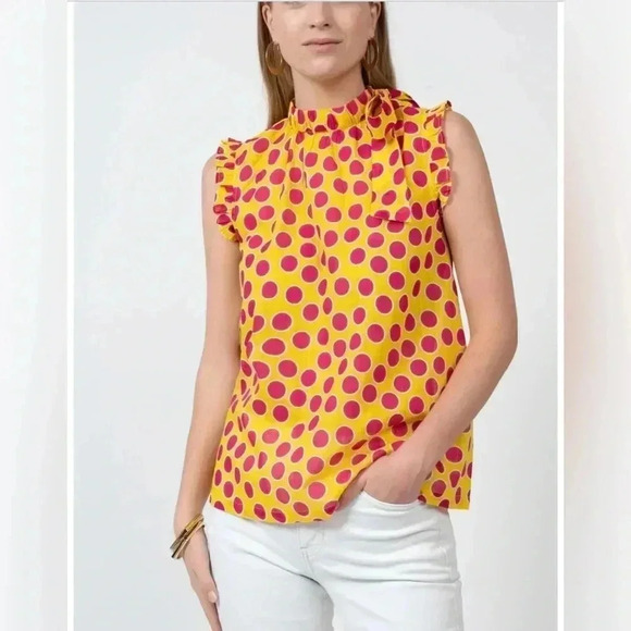 Ivy Jane Polka Dot- Ruffled Sleeves Size Small - Picture 2 of 14